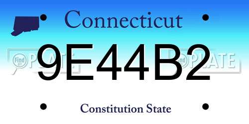 9E44B2 Connecticut License Plate
