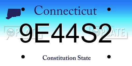 9E44S2 Connecticut License Plate