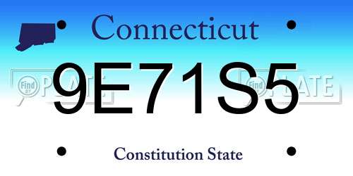 9E71S5 Connecticut License Plate