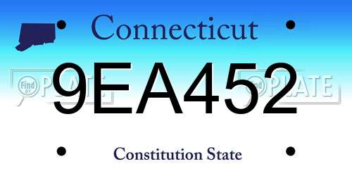 9EA452 Connecticut License Plate