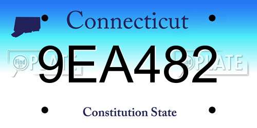 9EA482 Connecticut License Plate