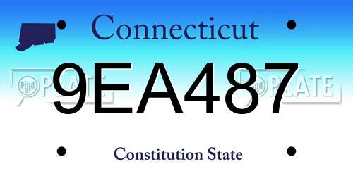 9EA487 Connecticut License Plate