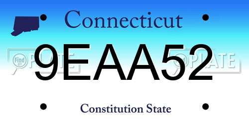 9EAA52 Connecticut License Plate