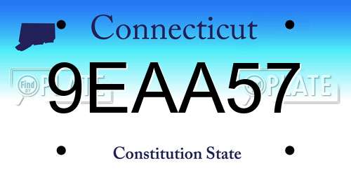 9EAA57 Connecticut License Plate