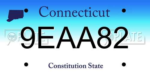 9EAA82 Connecticut License Plate