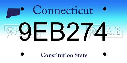 9EB274 Connecticut License Plate