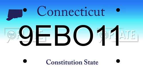 9EBO11 Connecticut License Plate