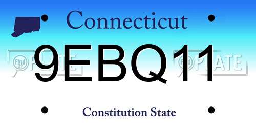 9EBQ11 Connecticut License Plate