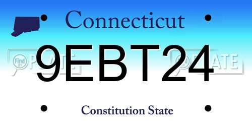 9EBT24 Connecticut License Plate