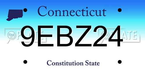 9EBZ24 Connecticut License Plate