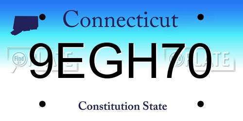 9EGH70 Connecticut License Plate