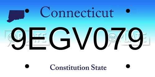 9EGV079 Connecticut License Plate
