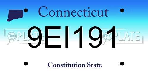 9EI191 Connecticut License Plate