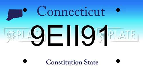 9EII91 Connecticut License Plate