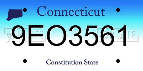 9EO3561 Connecticut License Plate