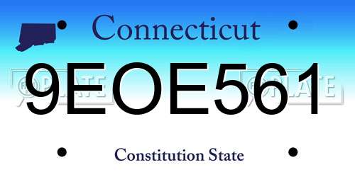 9EOE561 Connecticut License Plate