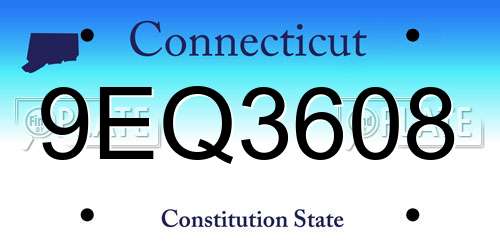 9EQ3608 Connecticut License Plate