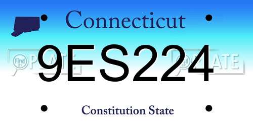 9ES224 Connecticut License Plate