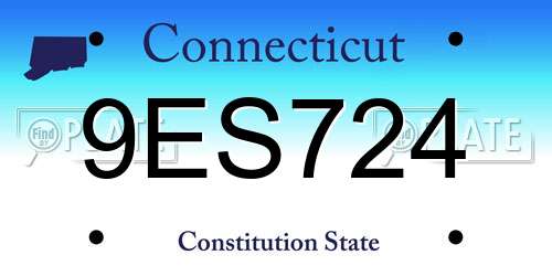 9ES724 Connecticut License Plate