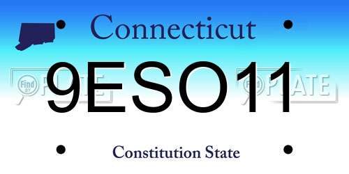 9ESO11 Connecticut License Plate