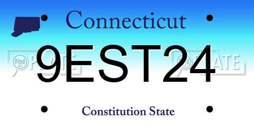 9EST24 Connecticut License Plate
