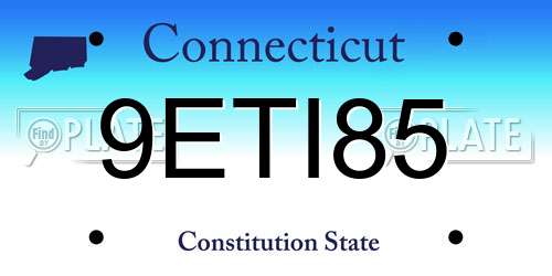 9ETI85 Connecticut License Plate