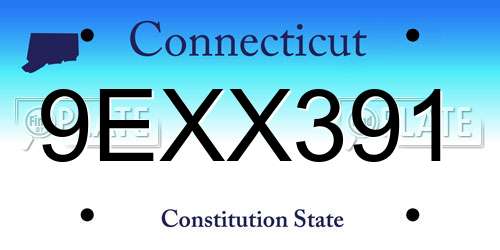9EXX391 Connecticut License Plate