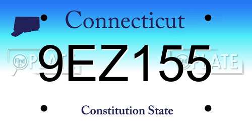 9EZ155 Connecticut License Plate