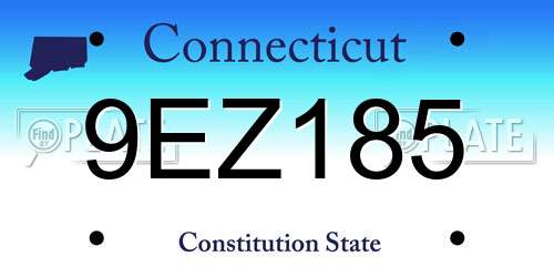 9EZ185 Connecticut License Plate