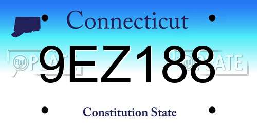 9EZ188 Connecticut License Plate