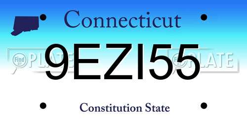 9EZI55 Connecticut License Plate