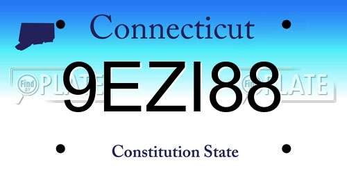 9EZI88 Connecticut License Plate