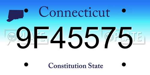 9F45575 Connecticut License Plate
