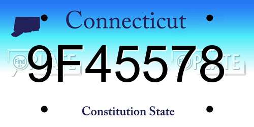 9F45578 Connecticut License Plate