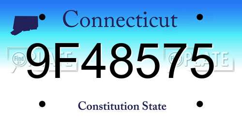 9F48575 Connecticut License Plate