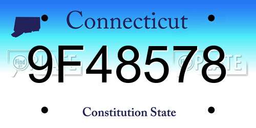 9F48578 Connecticut License Plate