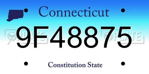 9F48875 Connecticut License Plate