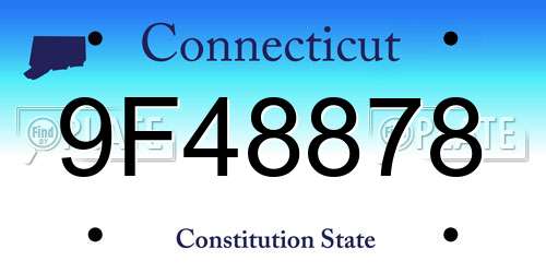 9F48878 Connecticut License Plate