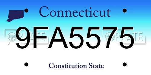 9FA5575 Connecticut License Plate