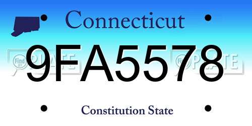 9FA5578 Connecticut License Plate