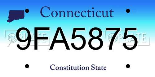 9FA5875 Connecticut License Plate