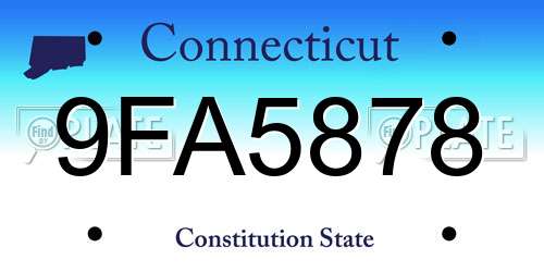 9FA5878 Connecticut License Plate