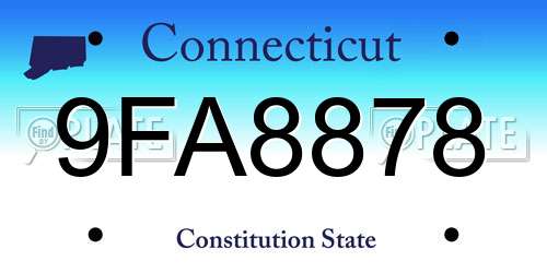 9FA8878 Connecticut License Plate