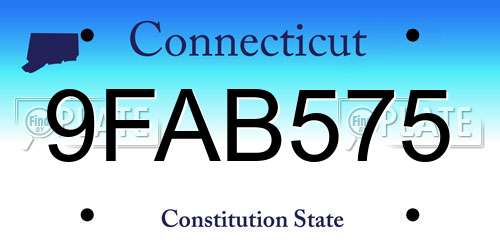 9FAB575 Connecticut License Plate