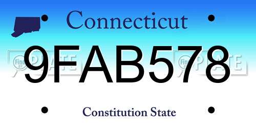 9FAB578 Connecticut License Plate