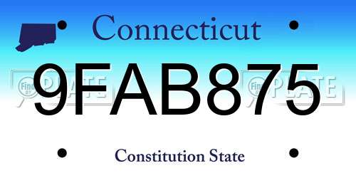 9FAB875 Connecticut License Plate