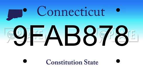 9FAB878 Connecticut License Plate