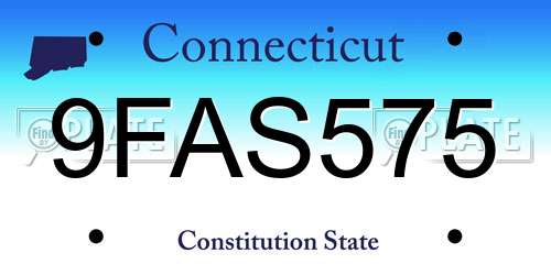 9FAS575 Connecticut License Plate