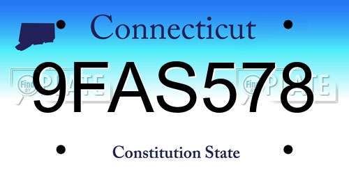 9FAS578 Connecticut License Plate