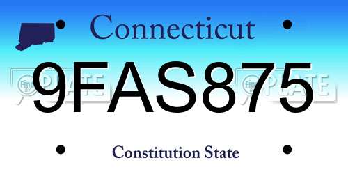 9FAS875 Connecticut License Plate